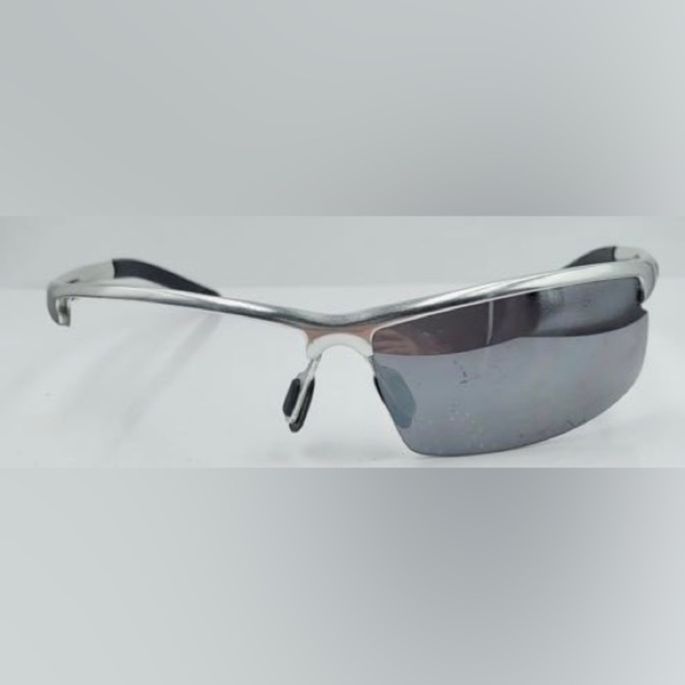 Vintage Icicles Aluminum Glider Silver Rectangular Half-Rim Sunglasses Frames